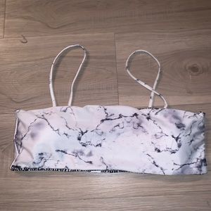 Marble reversible bikini top